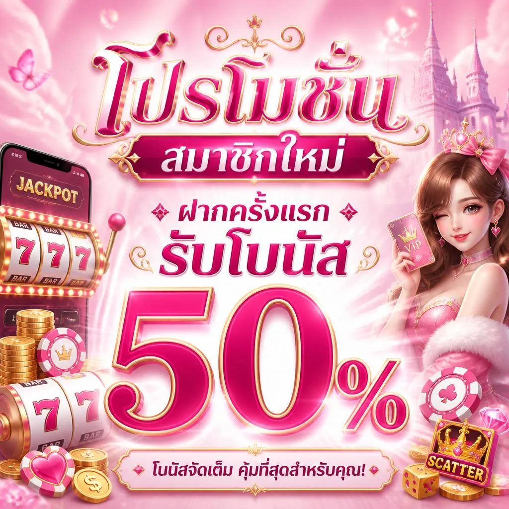 โปรโมชั่นสมาชิกใหม่ ฝากครั้งแรก รับโบนัส 50%